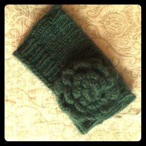Turquoise crocheted headband
